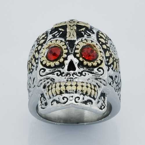 FSR13W15GR gear eye sunflower mechanic skull ring